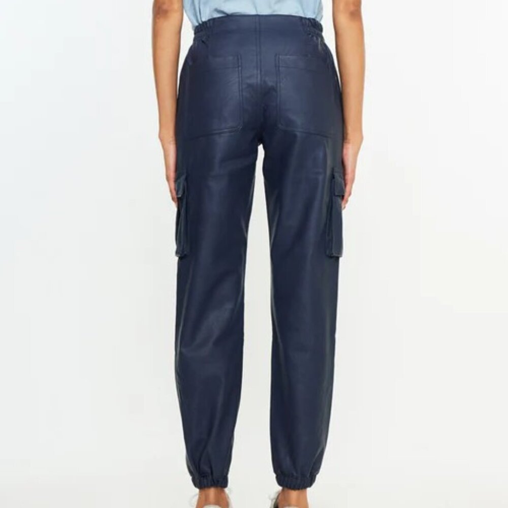 NWT Kancan Nelly High Rise Faux Leather Cargo Joggers - Picture 7 of 10